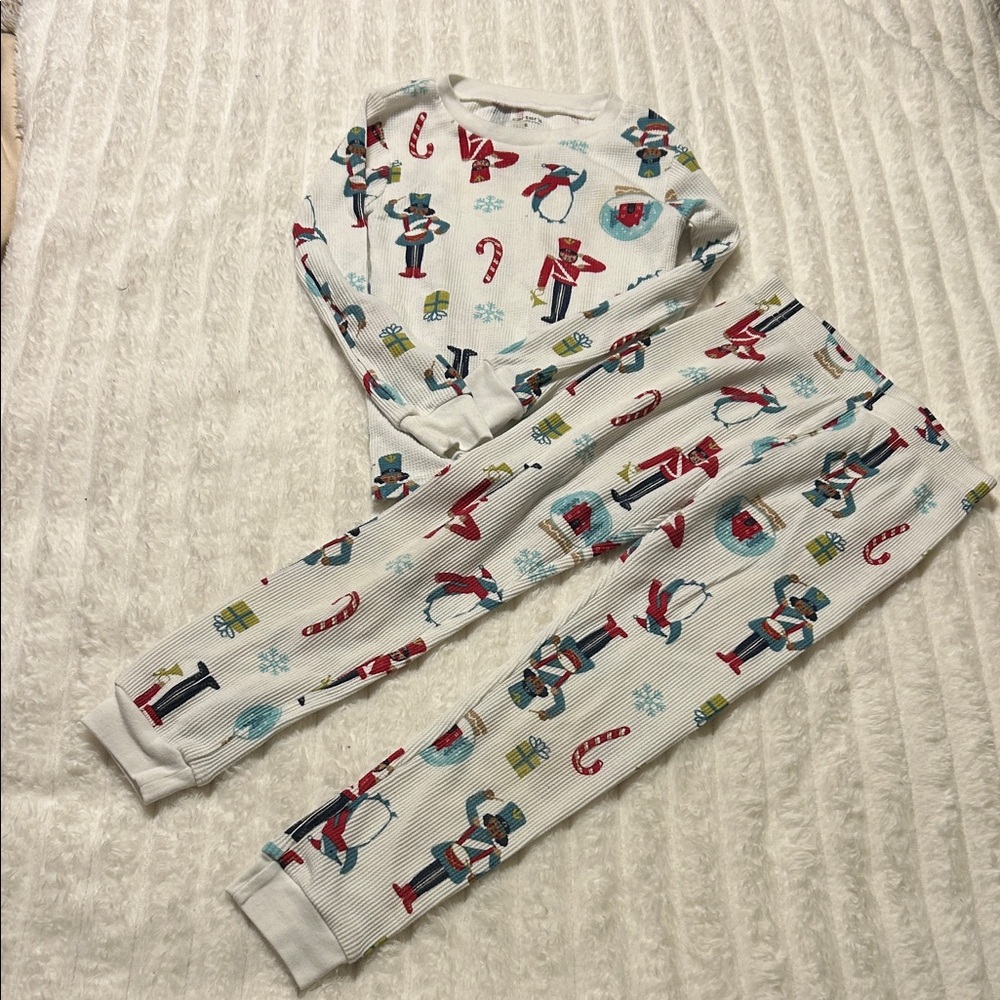 Carter's White Holiday Nutcracker & Penguin Print Pajama Set
